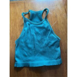 Gap fit Dark green/teal high neck ribbed cropped tank XS/S